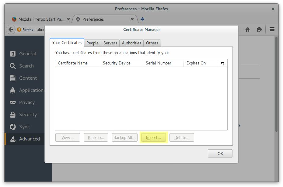 XCA - Firefox certificate manager personal